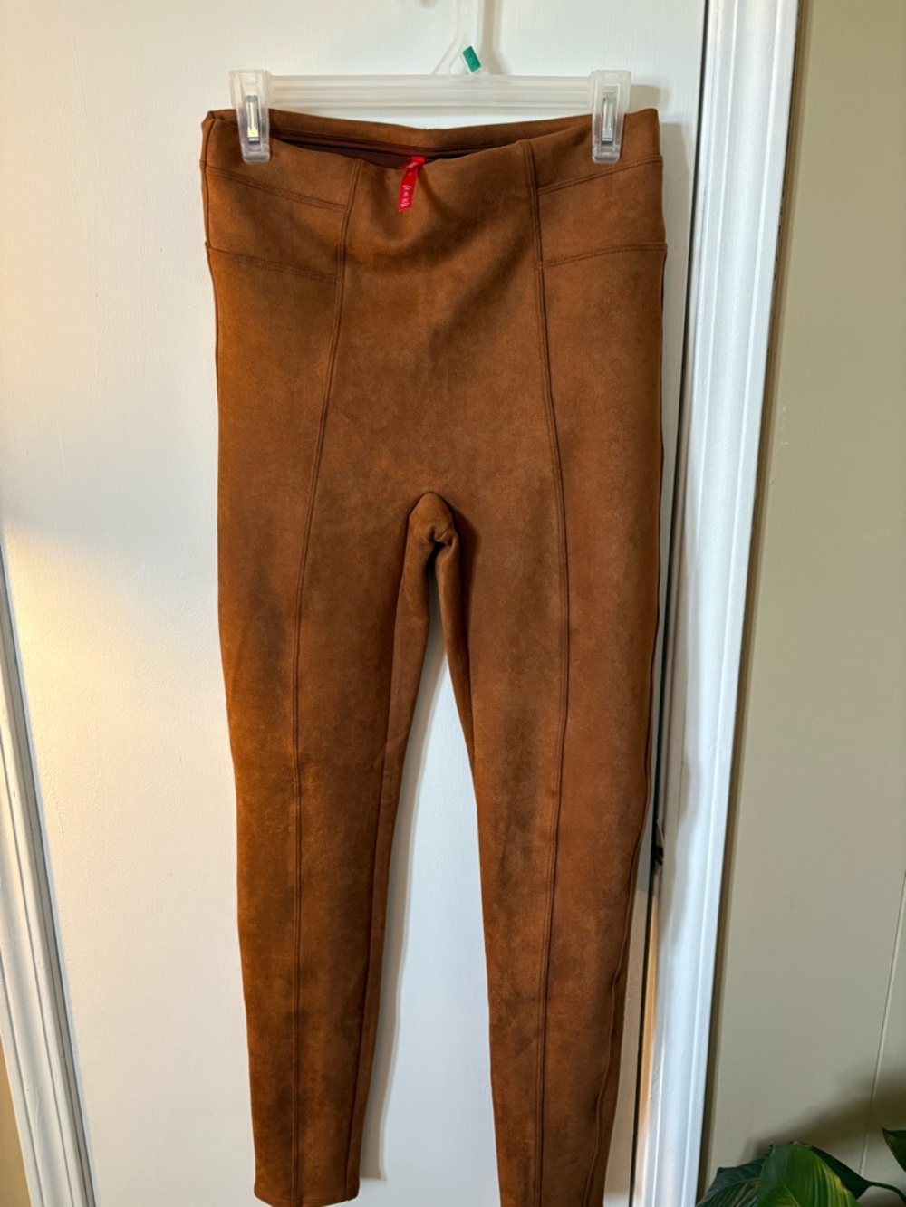 SPANX Faux Suede Leggings in Caramel